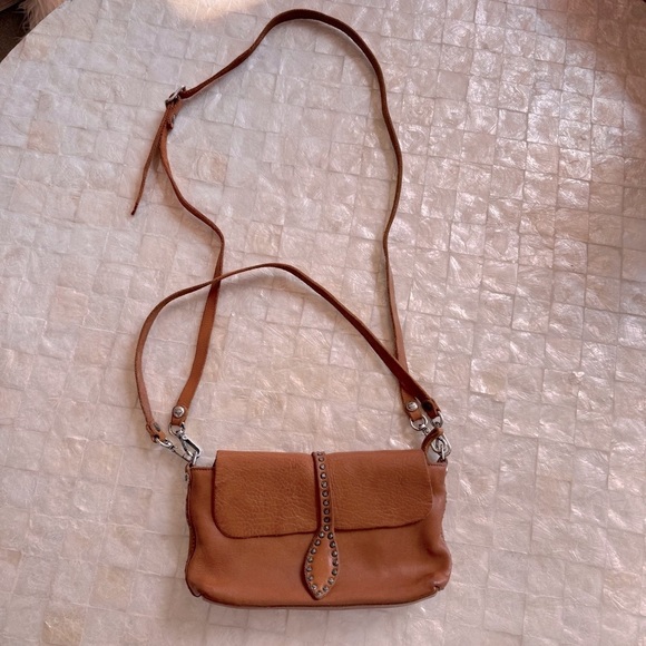 Campomaggi ARTEMISIA Pochette leather bag studded leaf crossbody shoulder purse - Picture 3 of 14